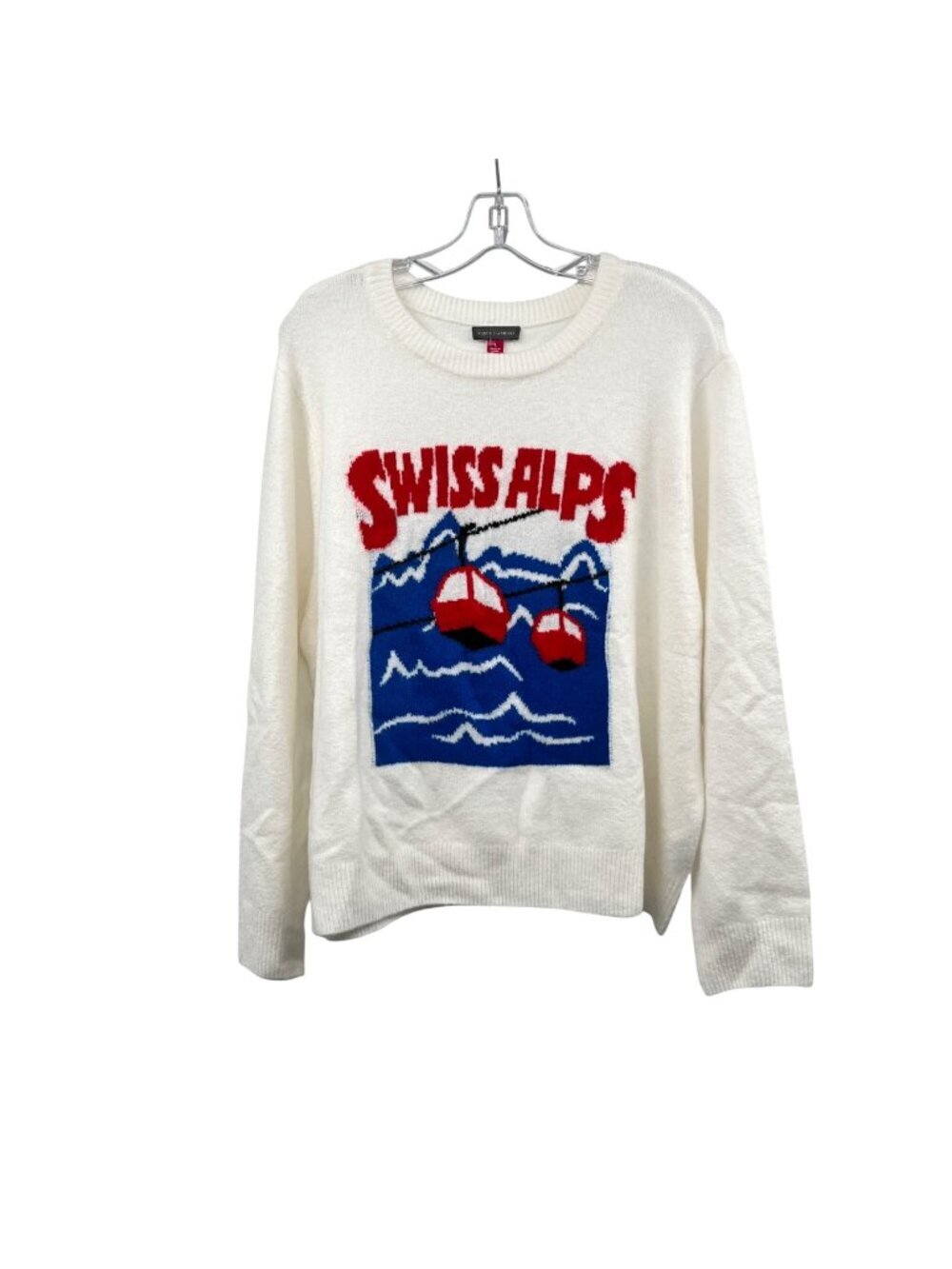 Vince Camuto Womens Swiss Alps Sweater Knit Multicolor Size Large